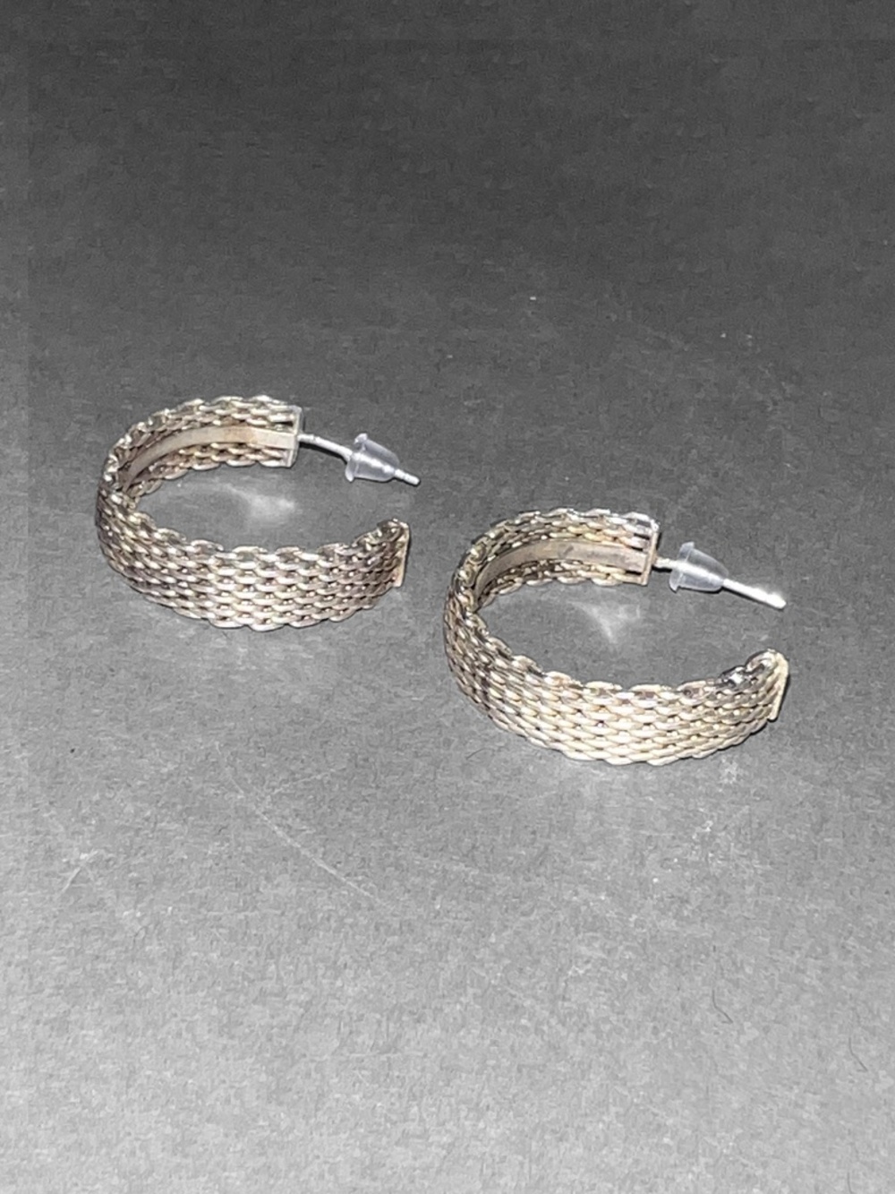 Sterling Silver Mesh Hoops